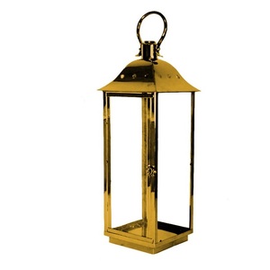 Linterna de vela de estilo moderno decorativa curvada a mano para el hogar, sala de estar o decoración de suelo, linterna de vela con acabado dorado - Product Image 1