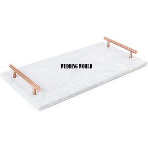 Plateau de service en marbre fait à la main de haute qualité, forme ovale, plateau design, vaisselle d'hôtel, plateau de table en marbre de vente en gros - Product Image 5