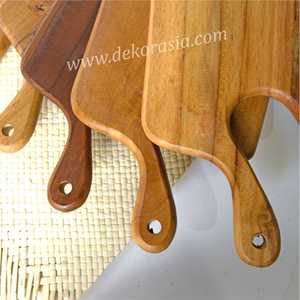 Tabla de cortar de madera de teca antigua de 14 pulgadas con diseño personalizado Tabla de cortar de verduras de estilo vintage en embalaje de cartón - Product Image 3