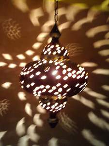Moroccan Style Iron <b>Brass</b> Hanging <b>Lantern</b> Pendant Light Home Decoration for Christmas Occasions Metal Material - Product Image 4