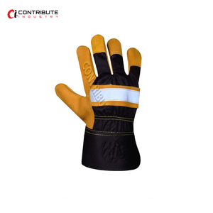 Gants de sécurité canadiens en cuir fendu antidérapant et anti-coupure Conception à pois Efficacité de travail améliorée pour la protection des mains et des bras de soudage - Product Image 3