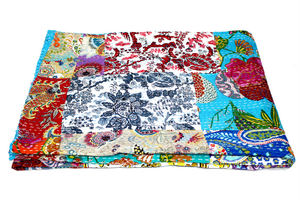 Nueva llegada manta 100% algodón hecho a mano Kantha costura Kantha manta Patchwork Kantha edredón - Product Image 5