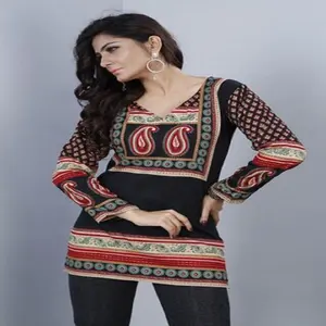 Nieuwste Zachte Indian Crep/Fancy Kurti/Dames Top