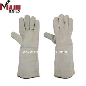 Mitaines de soudage certifiées EN420 de haute qualité en cuir de vachette, anti-coupure, anti-statique, antidérapantes, 14 pouces, meilleur prix - Product Image 1