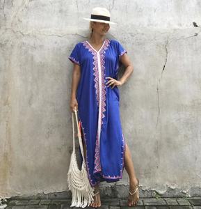 Caftan à pampilles style Boho, vêtements pour femmes, en dentelle brodée à rayonne, nouvelle collection - Product Image 3