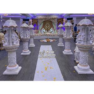 Ganesha-pasillos de estilo Ganesha para boda, pilar de temática de Ganesha blanca para pasarela de boda, pasillos de boda hindúes - Product Image 1
