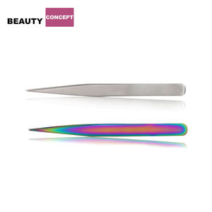 ที่หนีบขนตาสีทองทั้งชิ้นปลายแหลมทำจากสเตนเลสสตีลที่จับติดเพชร - Product Image 3