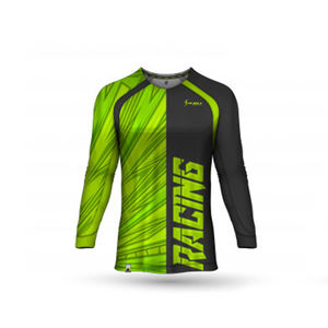 Camiseta de carreras bordada con logotipo personalizado de manga larga por sublimación de poliéster al por mayor, equipo de carreras con características reflectantes de seguridad - Product Image 3