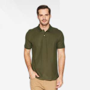 100% coton hommes pour Polo T-Shirt confortable à manches courtes élégant col boutonné coupe classique lavable conception unie tricoté - Product Image 5