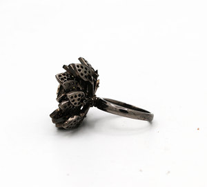 Anillo Floral Antiguo Vintage con Zafiro de Corte Ovalado en Engaste de Bisel, Certificado IGI, Memoria Jewels, Plata de Ley 925, Hecho a Mano, Estilo Victoriano - Product Image 4