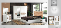 Petunya Holz-Schlafzimmer-Set Luxuriöses Modernes Design Massivholz Apartment- & Hotelmöbel Stauraum Beleuchtetes Kopfteil Günstiger Preis
