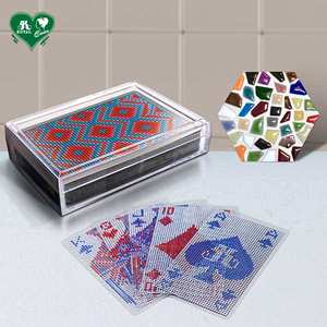 Cartes à jouer en mosaïque de pixels en plastique transparent imperméable, revêtement unique des deux côtés, 58x88mm, design Bridge, pour marque, pour jeu de cartes - Product Image 6