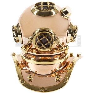 Casque de plongée miniature vintage en laiton massif, reproduction, décoration nautique maritime, casque de plongeur de collection, objet de présentation sur table - Product Image 5
