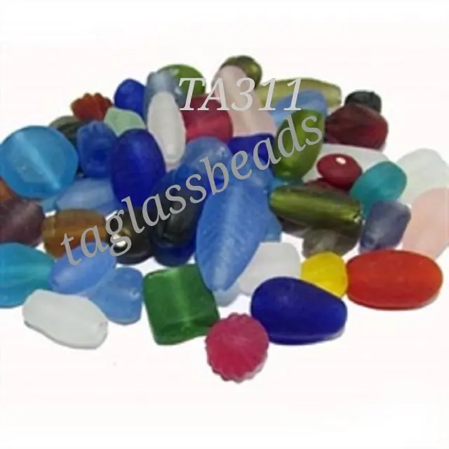 plain mix glass beads frosted beads for jewelry making