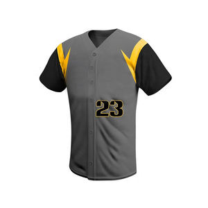 Maillot et pantalon de baseball deux pièces en coton et polyester, personnalisé avec votre propre logo, nouveau design, vêtements de sport à col montant - Product Image 2