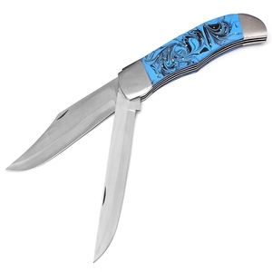 มีดพับอเนกประสงค์,ขนาด12นิ้วความยาวปิดเองทำด้วยมือมีดยักษ์มีดพกพาใบมีดเหล็กดามัสกัส - Product Image 1