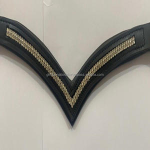 คริสตัลใสสำหรับตกแต่ง2แถว,Diamante ประกายวิบวับห่วงโซ่หรูหราสีดำช่องเปล่าสายหนังบุคิ้วม้า - Product Image 2