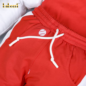 OEM ODM Long Casual Print Smocked Embroidered Baseball Design <b>Boys</b> <b>Clothing</b> <b>Set</b> OEKO-TEX Certified Babeeni Wholesale-BC996 - Product Image 5