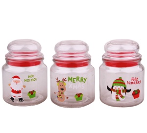 hot sale Christmas new Glass Lid storage apothecary jars with lid factory supply mumu for home storage