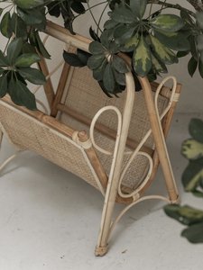 Estante de ratán para revistas, estantes de libros, almacenamiento de periódico, organizador de archivos, marca SISU RFS-060 - Product Image 4