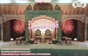 Mandap redondo tallado de fibra para boda, conjunto de Mandap dorado de diseño, de Cachemira, para boda, Alemania, nuevo - Product Image 4