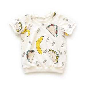 Kidswear-Camiseta de manga corta enrollada unisex, algodón orgánico sostenible, impreso - Product Image 3