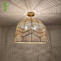 Lampe suspendue en rotin et bambou tissé naturel, 2022, luminaire décoratif d'intérieur, idéal pour un salon ou une chambre à coucher