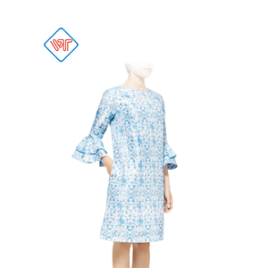 ผู้ผลิต Oem/odm สง่างามเสื้อแขนยาว O-คอผ้าแพรแข็งดอกไม้ผ้าผู้หญิงชุดทำในเวียดนาม - Product Image 1