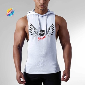 Débardeur à capuche pour hommes, style mode été, sport, gym, écologique, 100% coton, musculation professionnelle, 2022 BEAST - Product Image 4