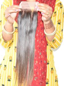 Commandez en ligne maintenant : Extensions de cheveux humains brésiliens lisses non traités, prix de gros, produit pas cher, fermeture en dentelle 4*4 - Product Image 3