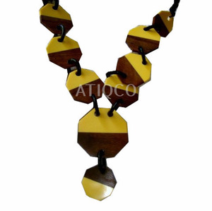 Atiqco High End Christian Women's Antique Bronze Plated Horn Jewelry Necklace with Glass Beads & Copper Alloy Oval <b>Locket</b> - Product Image 4