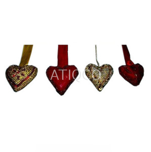 Perles de verre indiennes coeur moderne noël suspendus ornement élégant x-mas arbre décoration dernier x-mas suspendus ornement inde - Product Image 2