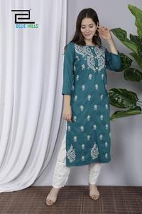 Kurtis magnifique pour femmes, Georgette, Chikankari, qualité supérieure, prix pas cher, - Product Image 2