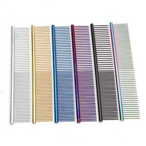 Peine de acero inoxidable para aseo de perros, peine profesional de alta calidad, disponible en varios colores - Product Image 6