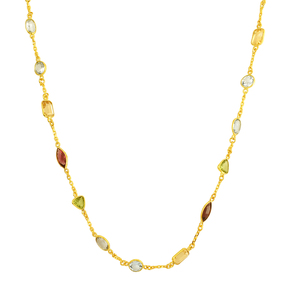 Classic Women's 925 Sterling Silver Necklace <b>Green</b> Onyx Multi-Gemstone Gold Plated Peace Pattern Chains Fine <b>Jewelry</b> for Gift - Product Image 1