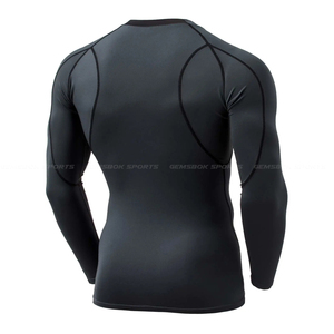 Personalizado de alta calidad de los hombres de gimnasio Fitness de manga larga Dry Fit camiseta tejida deportes atléticos correr camiseta de compresión - Product Image 3