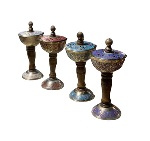 Hand Painted Brass Incense <b>Bakhoor</b> Burner Set Of 3 Different Size <b>Bakhoor</b> Burner For Wedding Party Use - Product Image 4