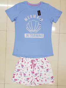 Overrun Garments Surplus Étiquettes de marque Filles Enfants Casual Velours 100% Coton Imprimé Floral Manches Ras Du Cou T-shirts Ensemble - Product Image 2