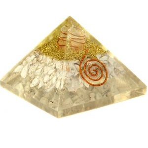 Wholesaler Natural Howlite Orgone Pyramid Energy Generator Semi-Precious Stone <b>Craft</b> Orgonite Meditation Pyramid Power Full - Product Image 2