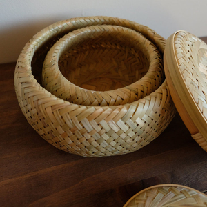 LA LUNE-Juego de cesta de bambú anidada con tapas, juego de cesta con tapa de bambú, producto de alta calidad, precio barato - Product Image 2
