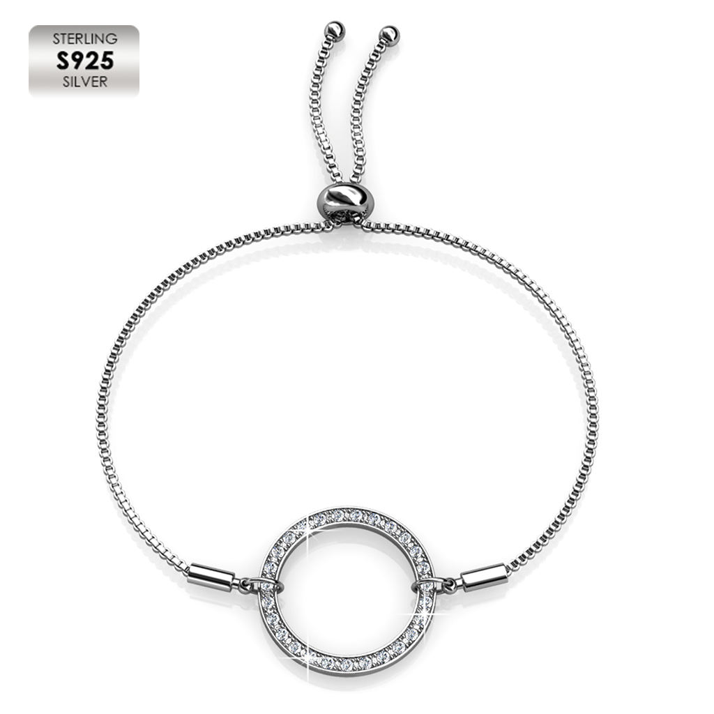 s925 18K White Gold Plated Delicate Women Bracelet