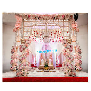 การตกแต่งงานแต่งงานในเอเชียที่ทันสมัยร่วมสมัยเสาโรมันทำด้วยมือแมนดาลัปอินเดียผลิตจากสหรัฐอเมริกา - Product Image 1