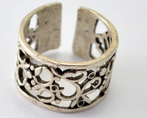 Anillo de plata Hippie bohemio étnico, anillo iraní gitano antiguo con relojes de anillo étnico de estilo bohemio Hippie - Product Image 5