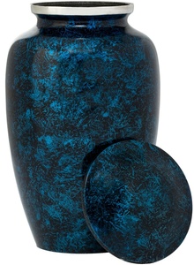 โกศใส่กระดูกทองเหลืองสีน้ำเงินเข้มสไตล์อเมริกันที่ให้ความสนุกสนานด้วยการตกแต่งที่มีสีสันเพื่อเป็นเกียรติแก่คนที่คุณรัก - Product Image 2