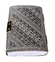 Livre des ombres Grimoire Seven Stone Silver avec Journal en cuir véritable noir Journal pour papiers en coton unisexe sans doublure