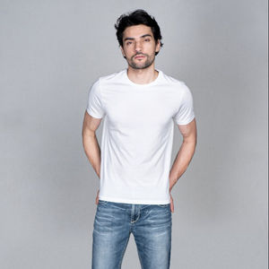 Camiseta básica de manga corta Supima de algodón para hombre, tejido de punto transpirable de alta calidad, talla grande, fabricante de la India - Product Image 1