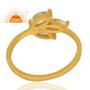 แหวนเงินแท้ประดับพลอยบลูโทแพซธรรมชาติแบบซ้อนได้สำหรับผู้หญิง ขายดีประจำปี 2026 จากผู้ผลิตเครื่องประดับ - Product Image 3