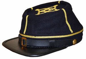 RSI_ Gorra Estilo Kepi Azul Oscuro de Capitán Confederado de la Guerra Civil, Accesorio Histórico Militar para Disfraz - Product Image 3