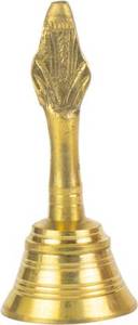 Handmade Pure Brass simple and elegant hand Bell for <b>Home</b> decor <b>Temple</b> and Brass Pooja Bell - Product Image 4