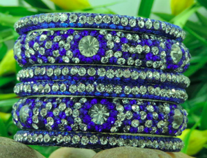 Indian Bollywood Style Traditional Lac <b>Crystal</b> Bangles Set - Product Image 2